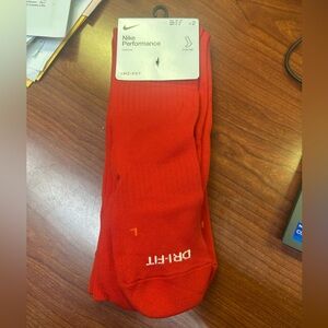 Nike Performance Dri-FIT Red Kee High Socks 2 Pair Size 6-8 M